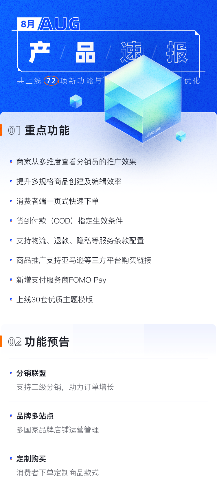 8月產(chǎn)品速報(bào) |二級(jí)分銷、支持亞馬遜等平臺(tái)跳轉(zhuǎn)及72項(xiàng)功能優(yōu)化