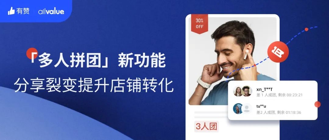 AllValue推出「多人拼團」功能，解鎖獨立站“裂變營銷”新玩法！